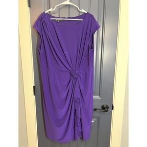 Jones New York Plus Size Purple Triple Rosette Cap Sleeve Dress Size 20